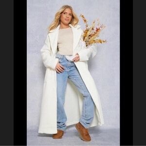 PrettyLittleThing Boucle Tie Coat